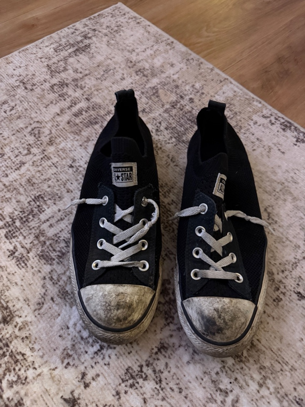 Converse Black Low-Top Canvas Sneakers with White Laces